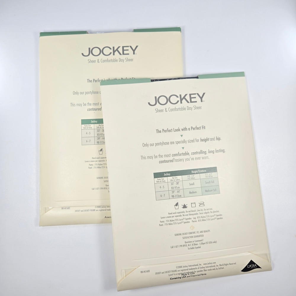 Vintage Jockey Control Top Pantyhose Tuxedo Black‎ Day Sheer Medium-Tall #1951 - Picture 4 of 7